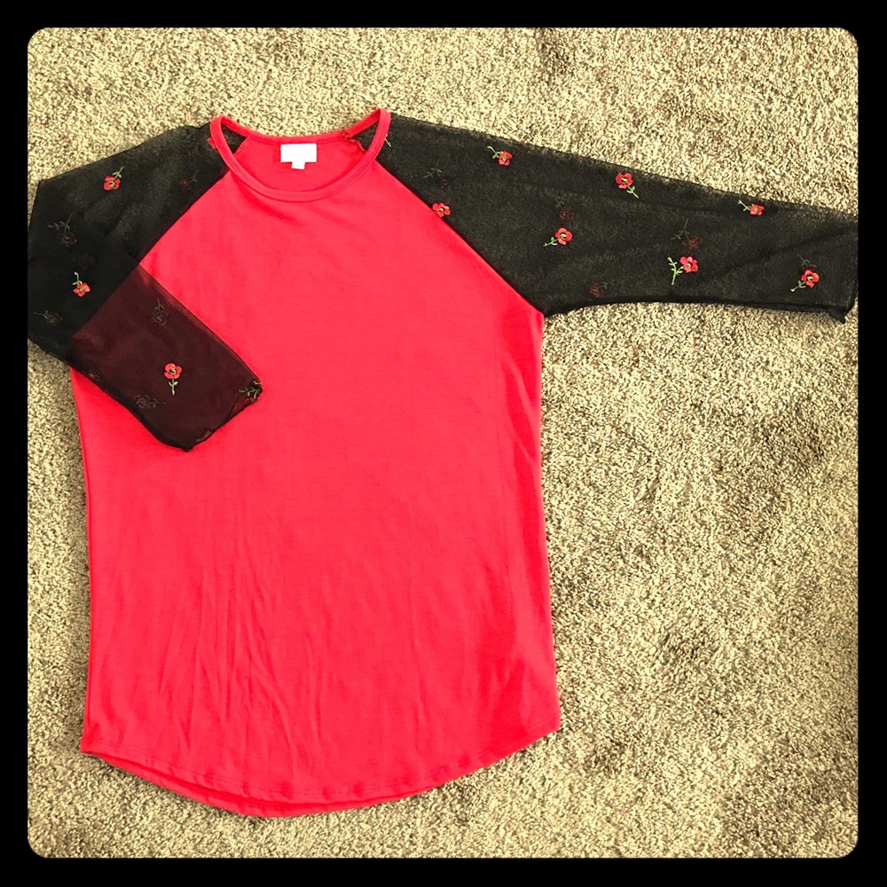 LuLaRoe red black lace Randy